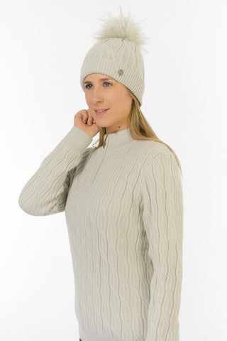 Greta Margot Knit Waterproof Bobble Hat - Oyster
