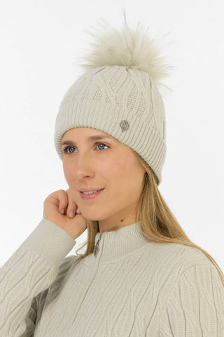Greta Margot Knit Waterproof Bobble Hat - Oyster