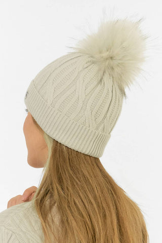 Greta Margot Knit Waterproof Bobble Hat - Oyster