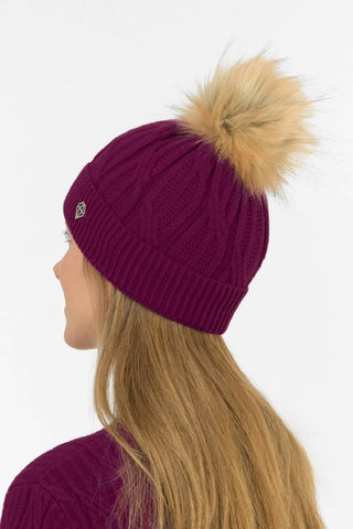 Greta Margot Knit Waterproof Bobble Hat - Morello Cherry