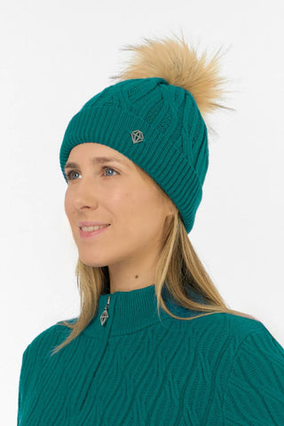 Greta Margot Knit Waterproof Bobble Hat - Deep Teal