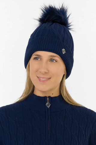 Greta Margot Knit Waterproof Bobble Hat - Navy