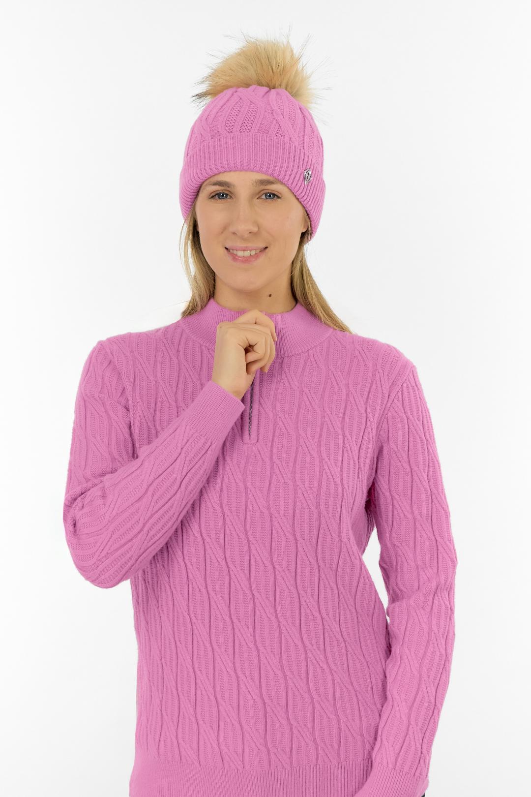 Greta Margot Knit Waterproof Bobble Hat - Pop Pink