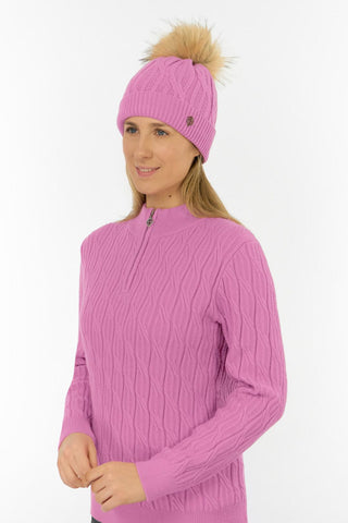 Greta Margot Knit Waterproof Bobble Hat - Pop Pink