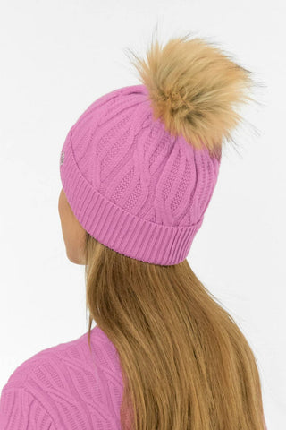 Greta Margot Knit Waterproof Bobble Hat - Pop Pink