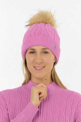 Greta Margot Knit Waterproof Bobble Hat - Pop Pink
