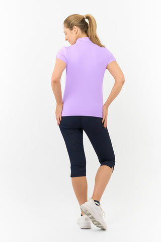 Valley Cap Sleeve Polo Shirt - Lilac