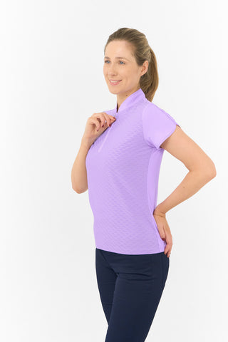 Valley Cap Sleeve Polo Shirt - Lilac