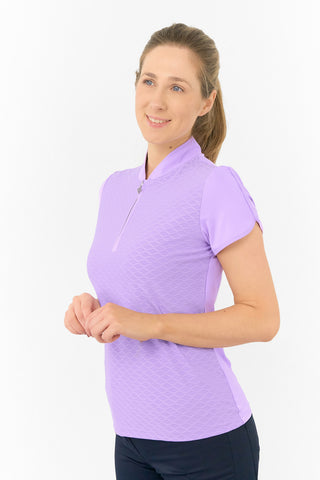 Valley Cap Sleeve Polo Shirt - Lilac