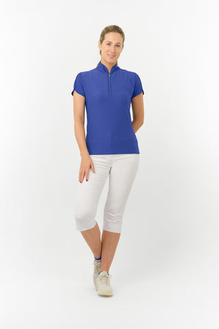 Valley Cap Sleeve Ladies Golf Polo Shirt - Yale Navy