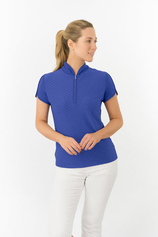 Valley Cap Sleeve Ladies Golf Polo Shirt - Yale Navy