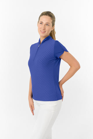 Valley Cap Sleeve Ladies Golf Polo Shirt - Yale Navy