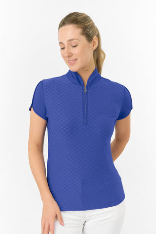 Valley Cap Sleeve Ladies Golf Polo Shirt - Yale Navy