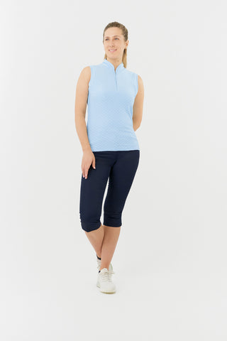 Valley Sleeveless Ladies Golf Polo Shirt - Pale Blue