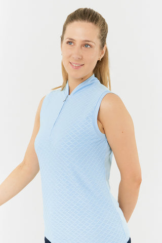 Valley Sleeveless Ladies Golf Polo Shirt - Pale Blue