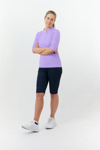 Pure Golf Jasmine Half Sleeve Ladies Golf Polo Shirt - Deep Lilac