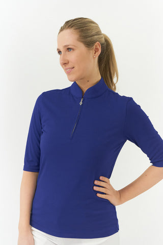 Pure Golf Jasmine Half Sleeve Womens Golf Polo Shirt - Bluebell