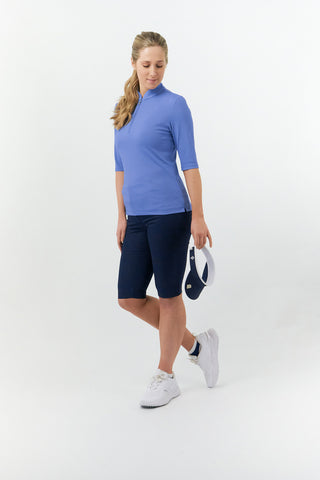 Pure Golf Jasmine Half Sleeve Ladies Golf Polo Shirt - Cornflower