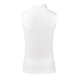 Christy Jacquard Sleeveless Polo Shirt - White