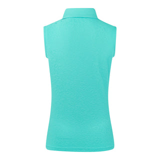 Christy Jacquard Sleeveless Ladies Golf Polo Shirt - Ocean