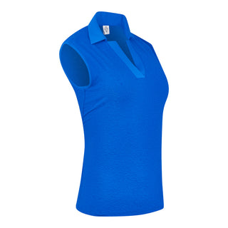 Christy-Jacquard Sleeveless Polo Shirt - Royal Blue