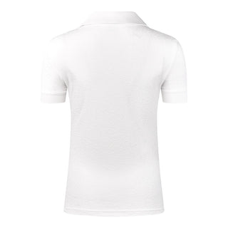 Christy-Jacquard Short Sleeve Polo Shirt - White