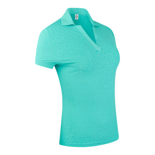 Christy-Jacquard Short Sleeve Polo Shirt - Ocean