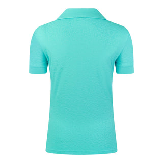 Christy-Jacquard Short Sleeve Polo Shirt - Ocean