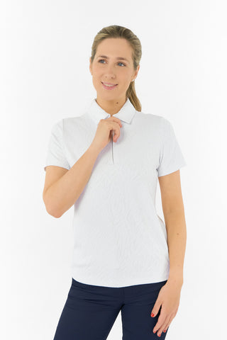 Rebecca Lily PWP Short Sleeve Polo Golf Shirt - White