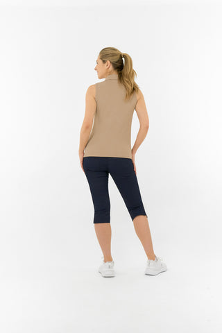 Rebecca Lily PWP Sleeveless Polo Golf Shirt - Sandstone