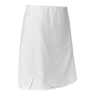 Ava Jacquard Pull-On Ladies Golf Skort - White