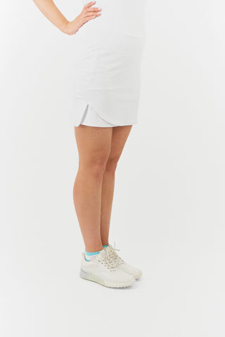 Ava Jacquard Pull-On Ladies Golf Skort - White