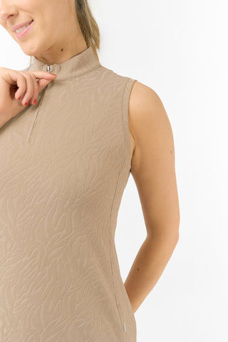 Sabrina Textured Sleeveless Dress - Sandstone