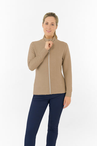 Poppy PWP Textured Ladies Golf Jacket - Sandstone