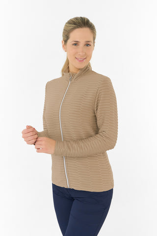 Poppy PWP Textured Ladies Golf Jacket - Sandstone