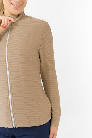 Poppy PWP Textured Ladies Golf Jacket - Sandstone