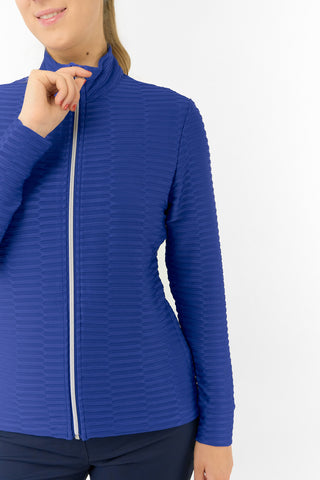 Poppy PWP Textured Ladies Golf Jacket - Yale Navy