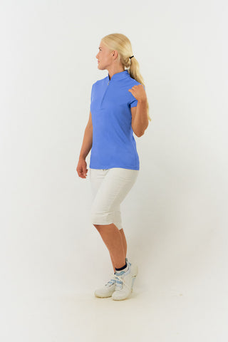 Pure Golf Ethimo Cap Sleeve Womens Golf Polo Shirt - Blue