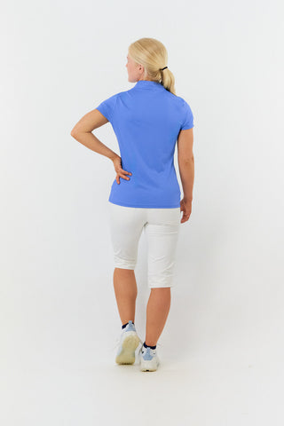 Pure Golf Ethimo Cap Sleeve Womens Golf Polo Shirt - Blue