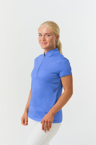 Pure Golf Ethimo Cap Sleeve Womens Golf Polo Shirt - Blue