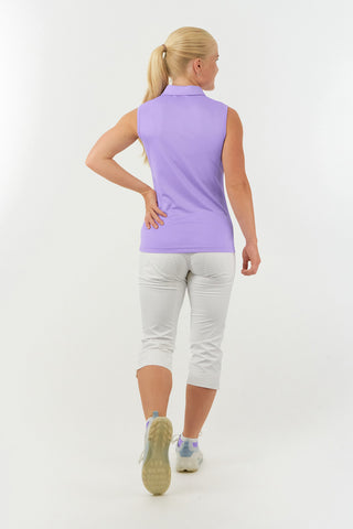 Pure Golf Thrive Ladies Sleeveless Golf Polo Shirts - Lilac