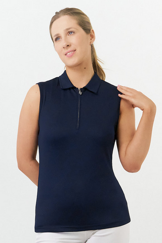 Thrive2 Sleeveless Ladies Golf Polo Shirt - Navy