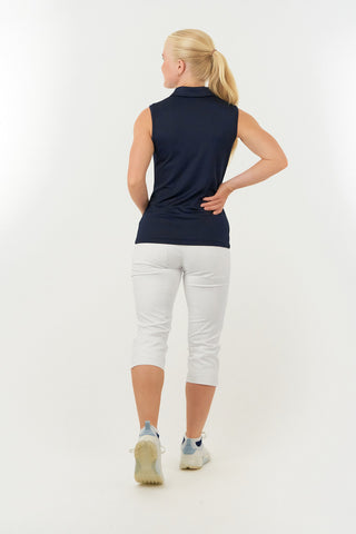 Pure Golf Thrive Ladies Sleeveless Golf Polo Shirts - Navy