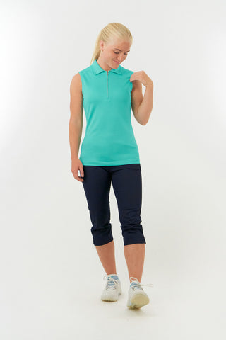 Thrive Ladies Sleeveless Golf Polo Shirts - Ocean Blue