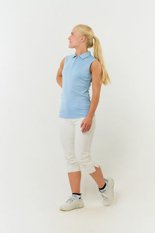 Thrive Ladies Sleeveless Golf Polo Shirts - Pale Blue