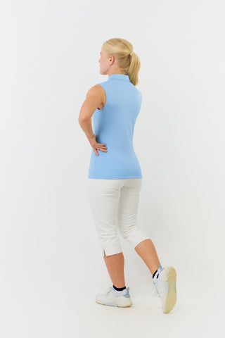 Thrive Ladies Sleeveless Golf Polo Shirts - Pale Blue