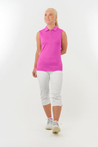 Thrive Ladies Sleeveless Golf Polo Shirts - Azalea Pink