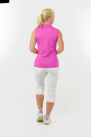 Thrive Ladies Sleeveless Golf Polo Shirts - Azalea Pink