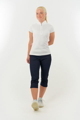 Bloom Ladies Cap Sleeve Polo Shirt - White