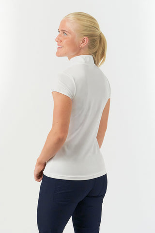 Bloom Ladies Cap Sleeve Polo Shirt - White